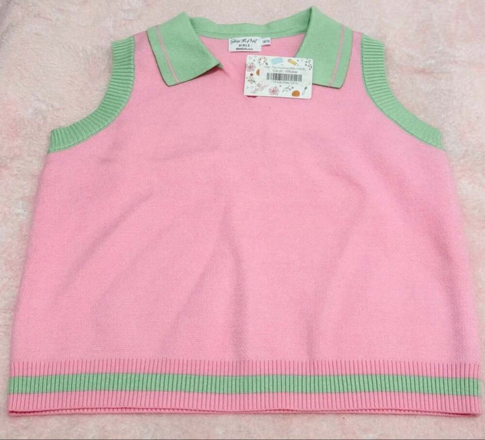 Shop The Mint Girls The Courtney Pink Sweater Vest